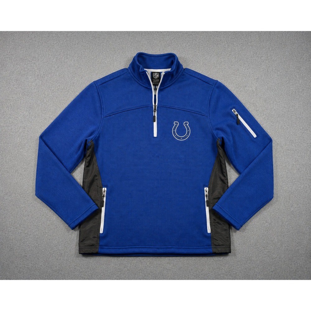 NFL Team Apparel Indianapolis Colts 1/4 Zip Performance Pullover Medium Blue M